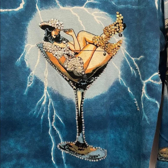 Don’t mess with Texas Blue Graphic Women's Top large - Picture 2 of 5